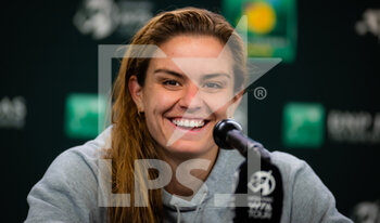 2022-03-18 - Maria Sakkari of Greece talks to the media after the semi-final of the 2022 BNP Paribas Open, WTA 1000 tennis tournament on March 18, 2022 at Indian Wells Tennis Garden in Indian Wells, USA - 2022 BNP PARIBAS OPEN, WTA 1000 TENNIS TOURNAMENT - INTERNATIONALS - TENNIS