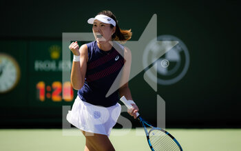 2022-03-19 - Zhaoxuan Yang of China in action during the doubles final of the 2022 BNP Paribas Open, WTA 1000 tennis tournament on March 19, 2022 at Indian Wells Tennis Garden in Indian Wells, USA - 2022 BNP PARIBAS OPEN, WTA 1000 TENNIS TOURNAMENT - INTERNATIONALS - TENNIS