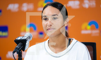 2022-03-24 - Heather Watson of Great Britain talks to the media after the second round of the 2022 Miami Open, WTA Masters 1000 tennis tournament on March 24, 2022 at Hard Rock stadium in Miami, USA - 2022 MIAMI OPEN, WTA MASTERS 1000 TENNIS TOURNAMENT - INTERNATIONALS - TENNIS