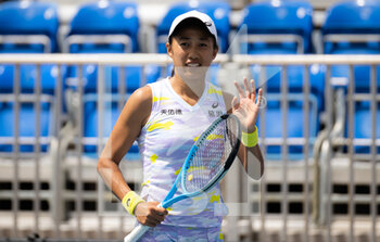 2022-03-25 - Shuai Zhang of China in action against Sorana Cirstea of Romania during the second round of the 2022 Miami Open, WTA Masters 1000 tennis tournament on March 25, 2022 at Hard Rock stadium in Miami, USA - 2022 MIAMI OPEN, WTA MASTERS 1000 TENNIS TOURNAMENT - INTERNATIONALS - TENNIS