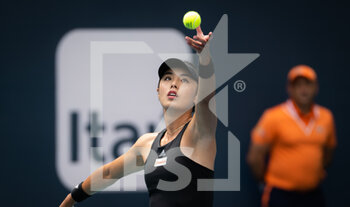 2022-03-25 - Qiang Wang of China in action against Cori Gauff of the United States during the second round of the 2022 Miami Open, WTA Masters 1000 tennis tournament on March 25, 2022 at Hard Rock stadium in Miami, USA - 2022 MIAMI OPEN, WTA MASTERS 1000 TENNIS TOURNAMENT - INTERNATIONALS - TENNIS