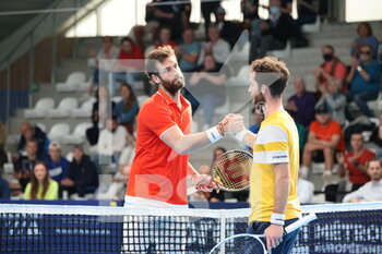 2022-03-26 - Quentin Halys and Constant Lestienne during the Play In Challenger 2022, ATP Challenger Tour tennis tournament on March 26, 2022 at Tennis Club Lillois Lille Metropole in Lille, France - PLAY IN CHALLENGER 2022, ATP CHALLENGER TOUR TENNIS TOURNAMENT - INTERNATIONALS - TENNIS