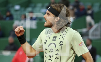2022-04-12 - Stefanos Tsitsipas of Greece during day 3 of the Rolex Monte-Carlo Masters 2022, an ATP Masters 1000 tennis tournament on April 12, 2022, held at the Monte-Carlo Country Club in Roquebrune-Cap-Martin, France - ROLEX MONTE-CARLO MASTERS 2022, ATP MASTERS 1000 TENNIS TOURNAMENT - INTERNATIONALS - TENNIS