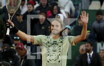 2022-04-12 - Stefanos Tsitsipas of Greece celebrates his victory during day 3 of the Rolex Monte-Carlo Masters 2022, an ATP Masters 1000 tennis tournament on April 12, 2022, held at the Monte-Carlo Country Club in Roquebrune-Cap-Martin, France - ROLEX MONTE-CARLO MASTERS 2022, ATP MASTERS 1000 TENNIS TOURNAMENT - INTERNATIONALS - TENNIS
