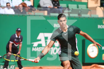 2022-04-13 - Carlos Alcaraz of Spain during the Rolex Monte-Carlo Masters 2022, ATP Masters 1000 tennis tournament on April 13, 2022 at Monte-Carlo Country Club in Roquebrune-Cap-Martin, France - ROLEX MONTE-CARLO MASTERS 2022, ATP MASTERS 1000 TENNIS TOURNAMENT - INTERNATIONALS - TENNIS