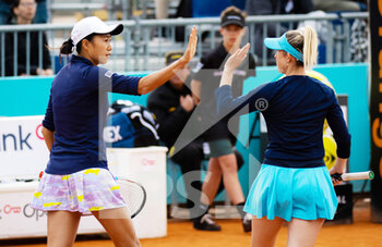 2022-05-02 - Storm Sanders of Australia & Shuai Zhang of China playing doubles at the Mutua Madrid Open 2022 tennis tournament on May 2, 2022 at Caja Magica stadium in Madrid, Spain - MUTUA MADRID OPEN 2022 TENNIS TOURNAMENT - INTERNATIONALS - TENNIS