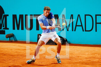 2022-05-03 - Pablo Carreno Busta of Spain in action againts Botic Van de Zandschulp of Netherlands during the Mutua Madrid Open 2022 tennis tournament on May 3, 2022 at Caja Magica stadium in Madrid, Spain - MUTUA MADRID OPEN 2022 TENNIS TOURNAMENT - INTERNATIONALS - TENNIS