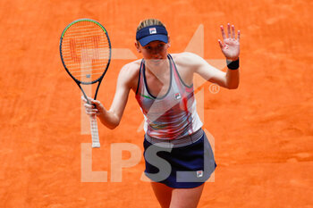 2022-05-04 - Ekaterina Alexandrova of Russia reacts after winning against Amanda Amisinova of United States during the Mutua Madrid Open 2022 tennis tournament on May 4, 2022 at Caja Magica stadium in Madrid, Spain - MUTUA MADRID OPEN 2022 TENNIS TOURNAMENT - INTERNATIONALS - TENNIS