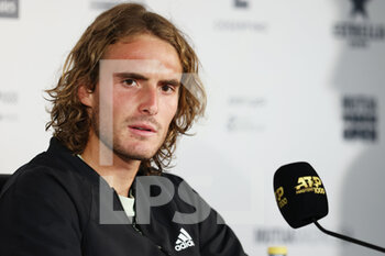 2022-05-06 - Stefanos Tsitsipas of Greece attends his press conference during the Mutua Madrid Open 2022 tennis tournament on May 6, 2022 at Caja Magica stadium in Madrid, Spain - MUTUA MADRID OPEN 2022 TENNIS TOURNAMENT - INTERNATIONALS - TENNIS