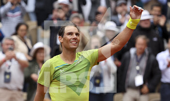 2022-05-23 - Rafael Nadal of Spain celebrates his victory during day 2 of the French Open 2022, a tennis Grand Slam tournament on May 23, 2022 at Roland-Garros stadium in Paris, France - ROLAND-GARROS 2022, FRENCH OPEN 2022, GRAND SLAM TENNIS TOURNAMENT - INTERNATIONALS - TENNIS