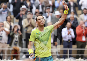 2022-05-23 - Rafael Nadal of Spain celebrates his victory during day 2 of the French Open 2022, a tennis Grand Slam tournament on May 23, 2022 at Roland-Garros stadium in Paris, France - ROLAND-GARROS 2022, FRENCH OPEN 2022, GRAND SLAM TENNIS TOURNAMENT - INTERNATIONALS - TENNIS