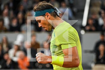 2022-05-25 - Rafael NADAL of Spain celebrates his point during the Day four of Roland-Garros 2022, French Open 2022, Grand Slam tennis tournament on May 25, 2022 at Roland-Garros stadium in Paris, France - ROLAND-GARROS 2022, FRENCH OPEN 2022, GRAND SLAM TENNIS TOURNAMENT - INTERNATIONALS - TENNIS