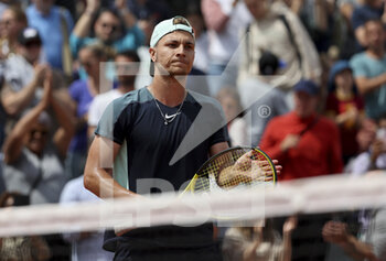 2022-05-26 - Miomir Kecmanovic of Serbia celebrates his victory during day 5 of the French Open 2022, Roland-Garros 2022, second Grand Slam tennis tournament of the season on May 26, 2022 at Roland-Garros stadium in Paris, France - TENNIS - ROLAND GARROS 2022 - WEEK 1 PART 2 - INTERNATIONALS - TENNIS