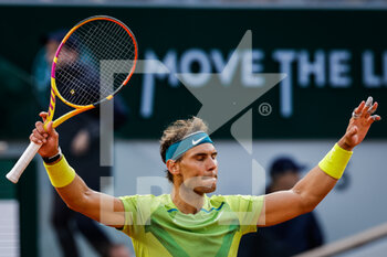 2022-05-29 - Rafael NADAL of Spain celebrates his victory during the Day eight of Roland-Garros 2022, French Open 2022, Grand Slam tennis tournament on May 29, 2022 at Roland-Garros stadium in Paris, France - TENNIS - ROLAND GARROS 2022 - WEEK 2 - INTERNATIONALS - TENNIS