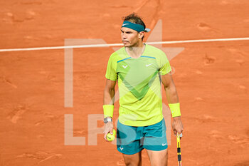 2022-05-31 - Rafael Nadal of Spain during the French Open semifinal against Novak Djokovic, Grand Slam tennis tournament on May 31, 2022 at Roland-Garros stadium in Paris, France - TENNIS - ROLAND GARROS 2022 - WEEK 2 - INTERNATIONALS - TENNIS