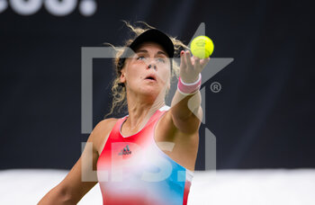 2022-06-13 - Leolia Jeanjean of France in action against Stefanie Voegele of Switzerland during the second qualifications round at the 2022 bett1Open WTA 500 tennis tournament on June 12, 2022 at Rot-Weiss Tennis Club in Berlin, Germany - TENNIS - WTA - 2022 BETT1OPEN - INTERNATIONALS - TENNIS