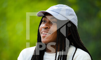 2022-06-13 - Cori Gauff of the United States talks to the media at the 2022 bett1Open WTA 500 tennis tournament on June 13, 2022 at Rot-Weiss Tennis Club in Berlin, Germany - TENNIS - WTA - 2022 BETT1OPEN - INTERNATIONALS - TENNIS