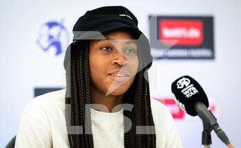 2022-06-15 - Coco Gauff of the United States talks to the media after the first round of the 2022 bett1Open WTA 500 tennis tournament on June 15, 2022 at Rot-Weiss Tennis Club in Berlin, Germany - TENNIS - WTA - 2022 BETT1OPEN - INTERNATIONALS - TENNIS