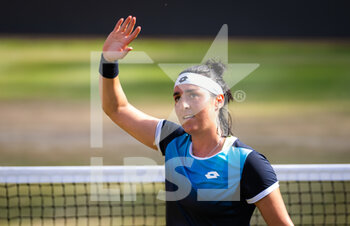 2022-06-18 - Ons Jabeur of Tunisia celebrates her win against Coco Gauff of the United States during the semi-final of the 2022 bett1Open WTA 500 tennis tournament on June 18, 2022 at Rot-Weiss Tennis Club in Berlin, Germany - TENNIS - WTA - 2022 BETT1OPEN - INTERNATIONALS - TENNIS