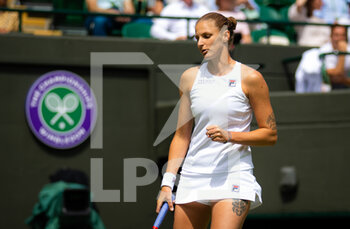 2022-06-29 - Karolina Pliskova of the Czech Republic in action against Tereza Martincova of the Czech Republic during the second round of the 2022 Wimbledon Championships, Grand Slam tennis tournament on June 29, 2022 at All England Lawn Tennis Club in Wimbledon near London, England - TENNIS - WIMBLEDON 2022 - INTERNATIONALS - TENNIS