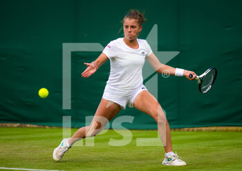 2022-06-29 - Maja Chwalinska of Poland in action against Alison Riske-Amritraj of the United States during the second round of the 2022 Wimbledon Championships, Grand Slam tennis tournament on June 29, 2022 at All England Lawn Tennis Club in Wimbledon near London, England - TENNIS - WIMBLEDON 2022 - INTERNATIONALS - TENNIS