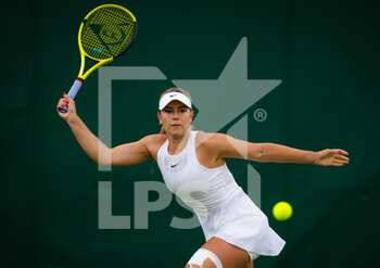 2022-06-29 - Dalma Galfi of Hungary in action against Kaja Juvan of Slovenia during the second round of the 2022 Wimbledon Championships, Grand Slam tennis tournament on June 29, 2022 at All England Lawn Tennis Club in Wimbledon near London, England - TENNIS - WIMBLEDON 2022 - INTERNATIONALS - TENNIS