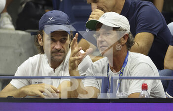 2022-08-30 - Carlos Moya, Francisco Roig, coaches of Rafael Nadal of Spain during day 2 of the US Open 2022, 4th Grand Slam tennis tournament of the season on August 30, 2022 at USTA National Tennis Center in New York, United States - TENNIS - US OPEN 2022 - WEEK 1 - INTERNATIONALS - TENNIS