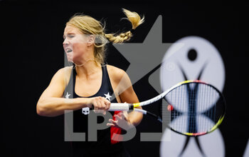 2022-10-01 - Anastasia Zakharova of Russia ic action against Anna-Lena Friedsam of Germany during the first qualifications round of the 2022 Agel Open WTA 500 tennis tournament on October 1, 2022 in Ostrava, Czech Republic - TENNIS - WTA - AGEL OPEN 2022 - INTERNATIONALS - TENNIS