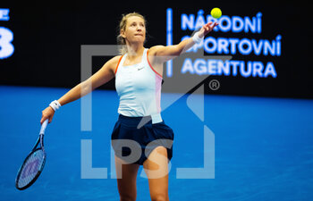 2022-10-03 - Victoria Azarenka of Belarus in action during the first round of the 2022 Agel Open WTA 500 tennis tournament on October 3, 2022 in Ostrava, Czech Republic - TENNIS - WTA - AGEL OPEN 2022 - INTERNATIONALS - TENNIS