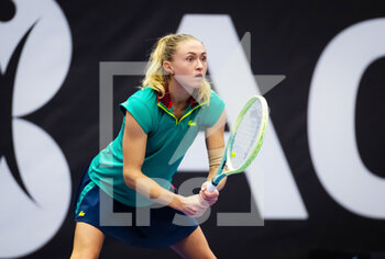 2022-10-03 - Aliaksandra Sasnovich of Belarus in action during the first round of the 2022 Agel Open WTA 500 tennis tournament on October 4, 2022 in Ostrava, Czech Republic - TENNIS - WTA - AGEL OPEN 2022 - INTERNATIONALS - TENNIS