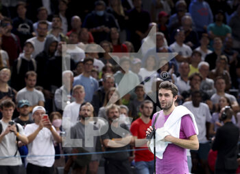 2022-10-31 - Gilles Simon of France is interviewed after his first round victory against Andy Murray of Great Britain during day 1 of the Rolex Paris Masters 2022, ATP Masters 1000 tennis tournament on October 29, 2022 at Accor Arena in Paris, France - TENNIS - ROLEX PARIS MASTERS 2022 - INTERNATIONALS - TENNIS
