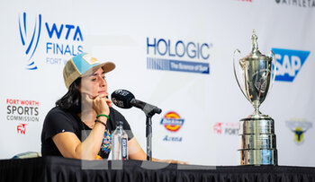 2022-11-01 - Ons Jabeur of Tunisia talk to the press during Media Day at the 2022 WTA Finals Fort Worth tennis tournament on October 29, 2022 in Fort Worth, United States - TENNIS - 2022 WTA FINALS FORT WORTH - INTERNATIONALS - TENNIS