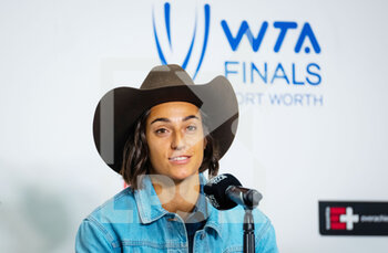 2022-11-01 - Caroline Garcia of France talk to the press during Media Day at the 2022 WTA Finals Fort Worth tennis tournament on October 29, 2022 in Fort Worth, United States - TENNIS - 2022 WTA FINALS FORT WORTH - INTERNATIONALS - TENNIS