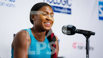 2022-11-01 - Coco Gauff of the United States talk to the press during Media Day at the 2022 WTA Finals Fort Worth tennis tournament on October 29, 2022 in Fort Worth, United States - TENNIS - 2022 WTA FINALS FORT WORTH - INTERNATIONALS - TENNIS
