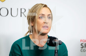 2022-11-01 - Gabriela Dabrowski of Canada talk to the press during Media Day at the 2022 WTA Finals Fort Worth tennis tournament on October 29, 2022 in Fort Worth, United States - TENNIS - 2022 WTA FINALS FORT WORTH - INTERNATIONALS - TENNIS