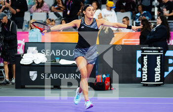 2022-11-01 - Caroline Garcia of France celebrates after winning against Coco Gauff of the United States during her first round-robin match of the 2022 WTA Finals Fort Worth tennis tournament on November 1, 2022 in Fort Worth, United States - TENNIS - 2022 WTA FINALS FORT WORTH - INTERNATIONALS - TENNIS