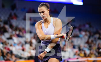 2022-11-04 - Aryna Sabalenka of Belarus in action against Jessica Pegula of the United States during the third round-robin match at the 2022 WTA Finals Fort Worth tennis tournament on November 4, 2022 in Fort Worth, United States - TENNIS - 2022 WTA FINALS FORT WORTH - INTERNATIONALS - TENNIS
