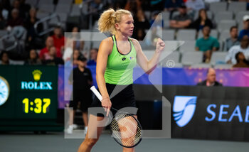 2022-11-06 - Katerina Siniakova of the Czech Republic in action during her semi-final doubles match at the 2022 WTA Finals Fort Worth tennis tournament on November 6, 2022 in Fort Worth, United States - TENNIS - 2022 WTA FINALS FORT WORTH - INTERNATIONALS - TENNIS