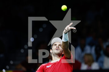 23/11/2022 - Borna Coric of Croatia in action against Roberto Bautista Agut of Spain during the first tennis match from Davis Cup Finals 2022, Quarter-Finals round, played between Croatia and Spain on november 23, 2022 at Palacio de Deportes Martin Carpena pavilion in Malaga, Spain - TENNIS - DAVIS CUP FINALS 2022 - CROATIA V SPAIN - INTERNAZIONALI - TENNIS