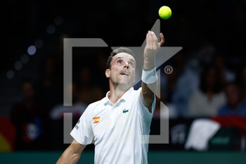 23/11/2022 - Roberto Bautista Agut of Spain in action against Borna Coric of Croatia during the first tennis match from Davis Cup Finals 2022, Quarter-Finals round, played between Croatia and Spain on november 23, 2022 at Palacio de Deportes Martin Carpena pavilion in Malaga, Spain - TENNIS - DAVIS CUP FINALS 2022 - CROATIA V SPAIN - INTERNAZIONALI - TENNIS