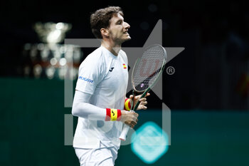23/11/2022 - Pablo Carreno of Spain in action against Marin Cilic of Croatia during the second tennis match from Davis Cup Finals 2022, Quarter-Finals round, played between Croatia and Spain on november 23, 2022 at Palacio de Deportes Martin Carpena pavilion in Malaga, Spain - TENNIS - DAVIS CUP FINALS 2022 - CROATIA V SPAIN - INTERNAZIONALI - TENNIS