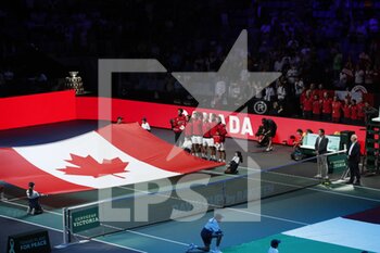 2022-11-26 - Canadian's Team with flag - DAVIS CUP - SEMI FINAL - ITALY VS CANADA - INTERNATIONALS - TENNIS