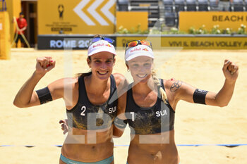 2022-06-17 - Joana Heidrich (SUI) and  Anouk Vergé-Dépré (SUI) during the Beach Volleyball World Championships quarterfinals on 17th June 2022 at the Foro Italico in Rome, Italy. - BEACH VOLLEYBALL WORLD CHAMPIONSHIPS (QUARTERFINALS) - BEACH VOLLEY - VOLLEYBALL