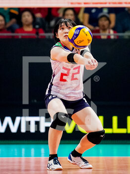 2022-10-11 - Satomi Fukudome of Japan during the FIVB Volleyball Womens World Championship 2022, Quarter Final Volleyball match between Brazil and Japan on October 11, 2022 at the Omnisport Apeldoorn in Apeldoorn, Netherlands - VOLLEYBALL - WOMEN'S WORLD CHAMP 2022 - 1/4 - BRAZIL V JAPAN - INTERNATIONALS - VOLLEYBALL