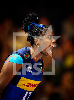 2022-10-13 - Miryam Fatime Sylla of Italy during the FIVB Volleyball Women's World Championship 2022, Semi Final Volleyball match between Italy and Brazil on October 13, 2022 at the Omnisport Apeldoorn in Apeldoorn, Netherlands - VOLLEYBALL - WOMEN'S WORLD CHAMP 2022 - 1/2 - ITALY V BRAZIL - INTERNATIONALS - VOLLEYBALL