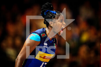 2022-10-13 - Miryam Fatime Sylla of Italy during the FIVB Volleyball Women's World Championship 2022, Semi Final Volleyball match between Italy and Brazil on October 13, 2022 at the Omnisport Apeldoorn in Apeldoorn, Netherlands - VOLLEYBALL - WOMEN'S WORLD CHAMP 2022 - 1/2 - ITALY V BRAZIL - INTERNATIONALS - VOLLEYBALL