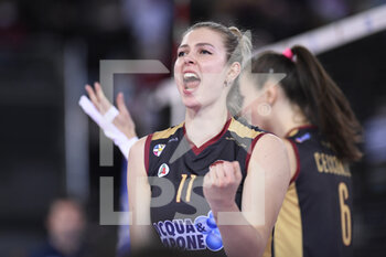 2022-02-13 - Hanna Klimets of Acqua & Sapone Roma Volley during the Women's Volleyball Championship Series A1 match between Acqua & Sapone Volley Roma and of Reale Mutua Genera Chieri Volley at PalaEur, 13th February, 2022 in Rome, Italy. - ACQUA & SAPONE ROMA VOLLEY CLUB VS CHIERI TORINO - SERIE A1 WOMEN - VOLLEYBALL