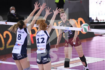 2022-02-13 - Hanna Klimets of Acqua & Sapone Roma Volley during the Women's Volleyball Championship Series A1 match between Acqua & Sapone Volley Roma and of Reale Mutua Genera Chieri Volley at PalaEur, 13th February, 2022 in Rome, Italy. - ACQUA & SAPONE ROMA VOLLEY CLUB VS CHIERI TORINO - SERIE A1 WOMEN - VOLLEYBALL