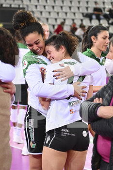 2022-03-30 - Dayana Kosareva and Virginia Berasi of Megabox Volley during the Women's Volleyball Championship Series A1 match between Acqua & Sapone Volley Roma and MeqaBox Volley at PalaEur, 30th March, 2022 in Rome, Italy.  - ACQUA & SAPONE ROMA VOLLEY CLUB VS MEGABOX ONDULATI DEL SAVIO VALLEFOGLIA - SERIE A1 WOMEN - VOLLEYBALL
