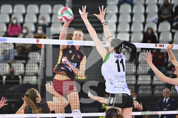 2022-03-30 - Cecconello Agnese of Acqua & Sapone Roma Volley during the Women's Volleyball Championship Series A1 match between Acqua & Sapone Volley Roma and MeqaBox Volley at PalaEur, 30th March, 2022 in Rome, Italy.  - ACQUA & SAPONE ROMA VOLLEY CLUB VS MEGABOX ONDULATI DEL SAVIO VALLEFOGLIA - SERIE A1 WOMEN - VOLLEYBALL